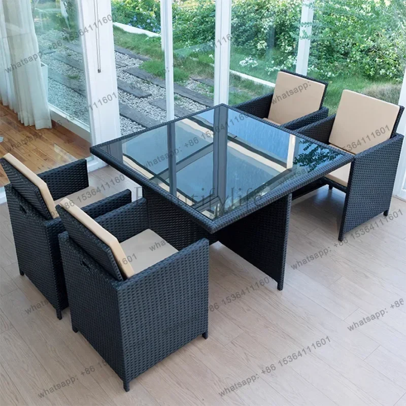 zj.Nordic Designer Table and Chair Set Garden Sofas Shrinkable Space Saving Garden Sofas Simplicity Outdoor Furniture Divano HBO