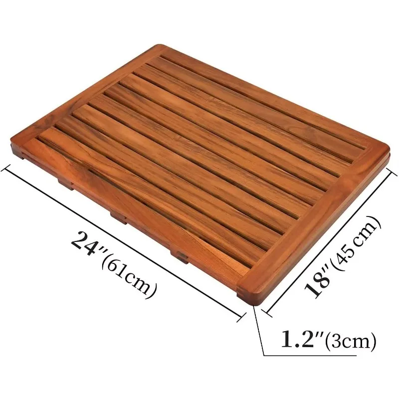 

Luxury Teak Bath Mat Home Wooden Toilet Waterproof Non-slip Shower Foot Mat Bathtub Toilet Foot Pedals for Spa Treatments