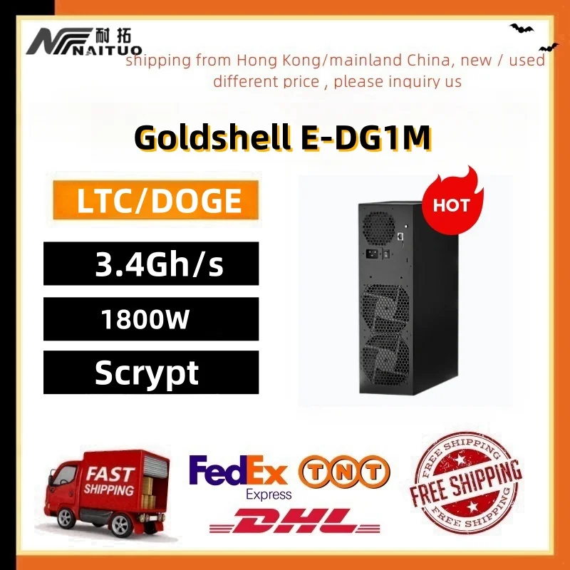 Brand New Goldshell E-DG1M Dogecoin Miner doge LTC Mining Silent Machine solo Miner for Home use KA BOX Pro KAS Coin