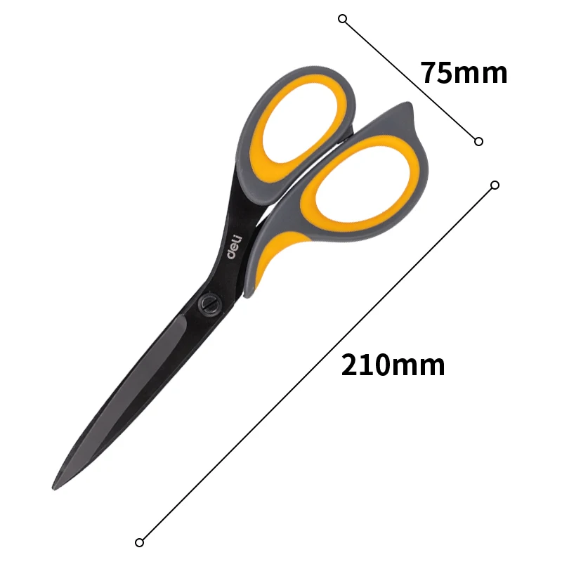 Deli-Anti-Stick Alloy Scissors, Papelaria Anti-Stick, Material Escolar, Escritório, Estudante, DIY, Artesanato manual, Liga, 6027, 175mm