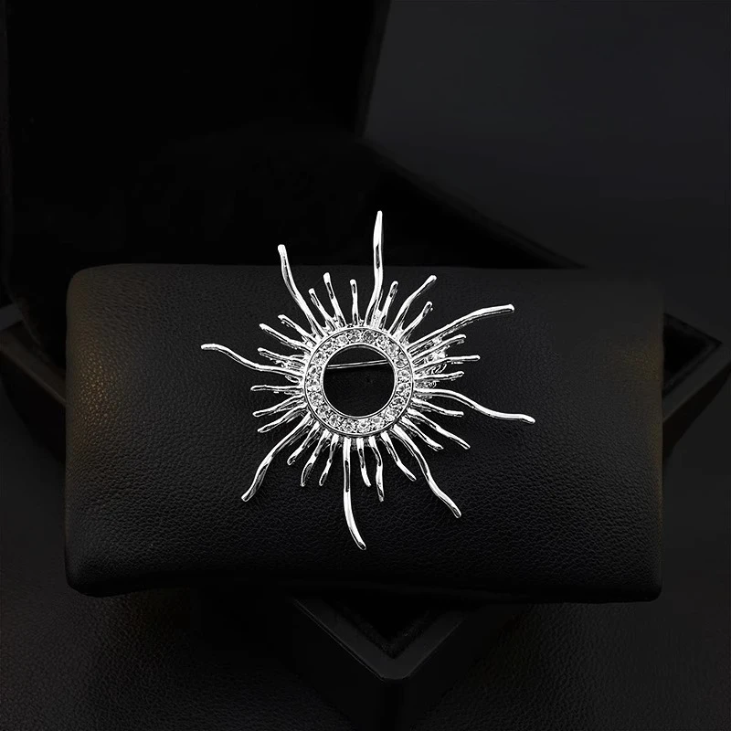

Fashion Sunflower Brooch for Men Women All-Match Suit Coat Pin Rhinestone Corsage Fixed Decoration Vintage Jewelry Gift 5185