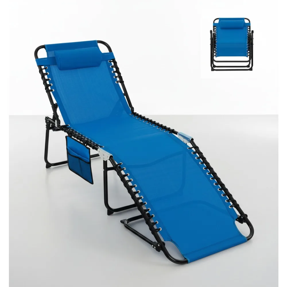 

Складной шезлонг с регулируемой спинкой и подставкой для ног, портативный стул для загара у бассейна для пляжа, патио