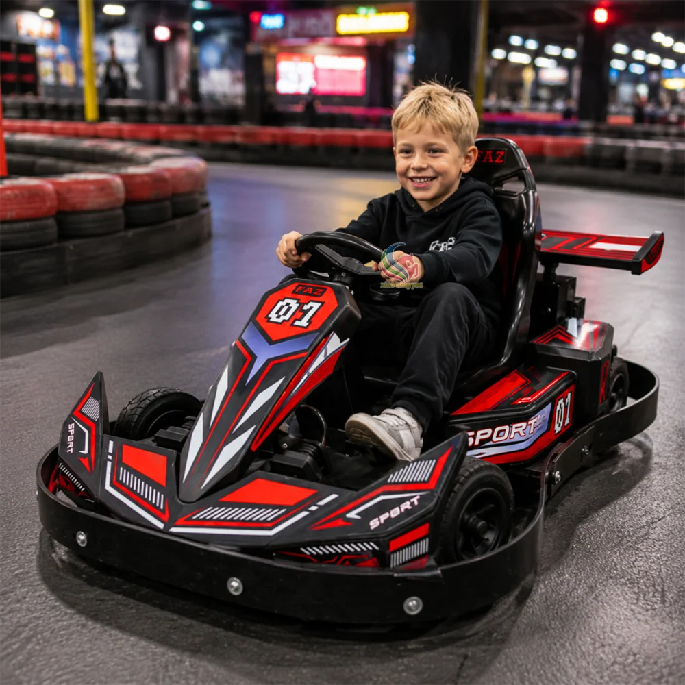 350W Electric Go Kart for Kids Battery Powered Racing Kart Car for Mall Arcade Amusement Park