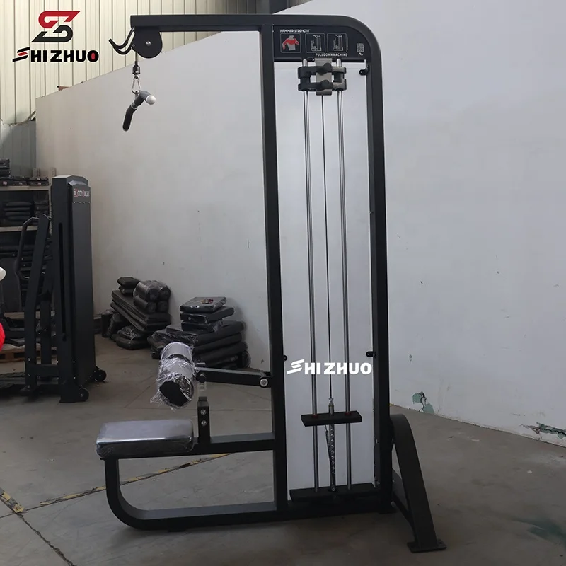 High End Commercial Gym Fitness Equipment Pin Load Selection Back Trainer Lat Pulldown Machine For Hotel