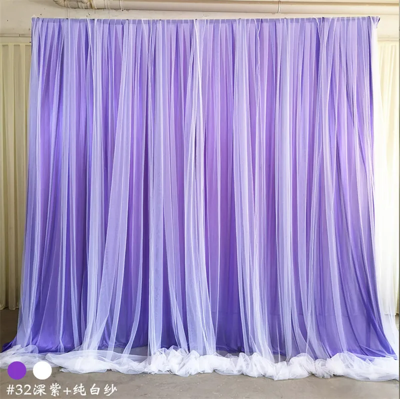 

Double Layers,Ice Silk Backdrop Curtain,Wedding Stage Background,Photo Booth For Event Party Backdrop Drapes Wall Decoration