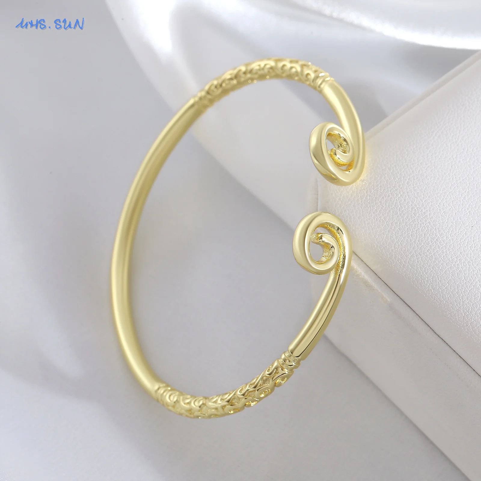 MHS.SUN Black Myth Wukong Jin Gu Bang Cuff Bangle for Women Men Gold Color Unisex Jewelry Metal Game Prop Collectible Ins Gift