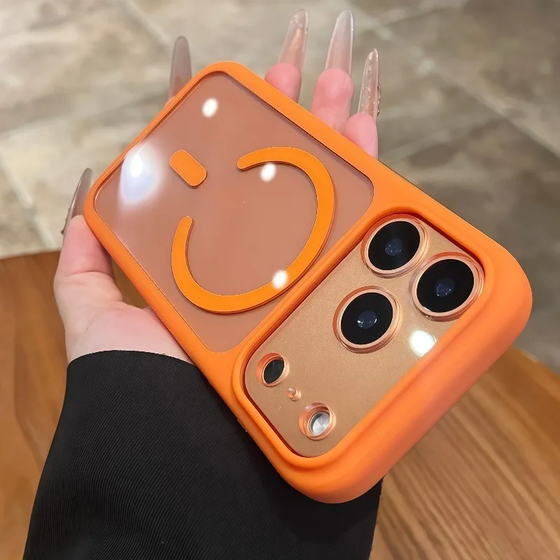 HOCE فاخر واضح المغناطيسي ل Magsafe حافظة آيفون 17 برو ماكس 17 الهواء غرامة حفرة لينة الوفير للصدمات غطاء شحن لاسلكي