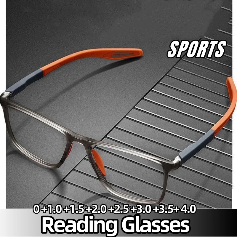 Sports TR90 Reading Glasses Vintage Fashion Far-sighted Eyewear Unisex Plus Diopter Anti-blue Light Prescription Eyeglasses +2.5