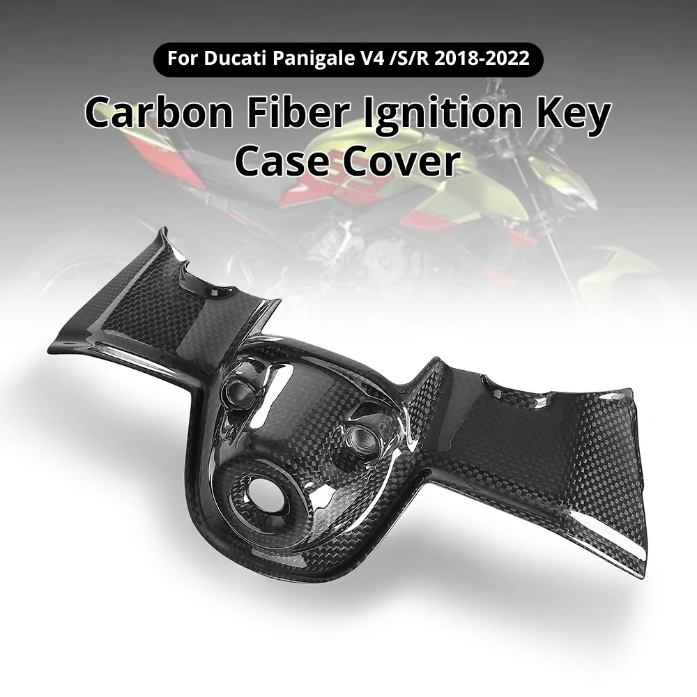 

Motorcycle Carbon Fiber Ignition Key Cover For DUCATI Panigale V4 V4S V4R 2018-2022 Ignition Cap Modified KeyGuard KeyLock Case