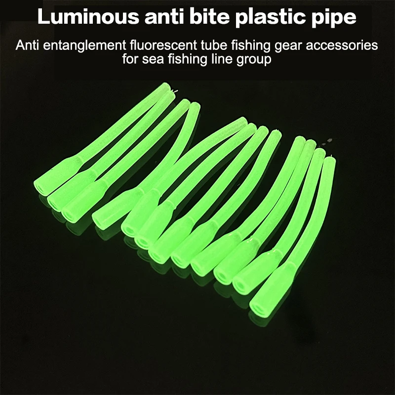 10pcs Luminous Silicone Tube 8.5cm Anti-tangle Sea Fishing String Hook Accessories Carp Fishing Tools