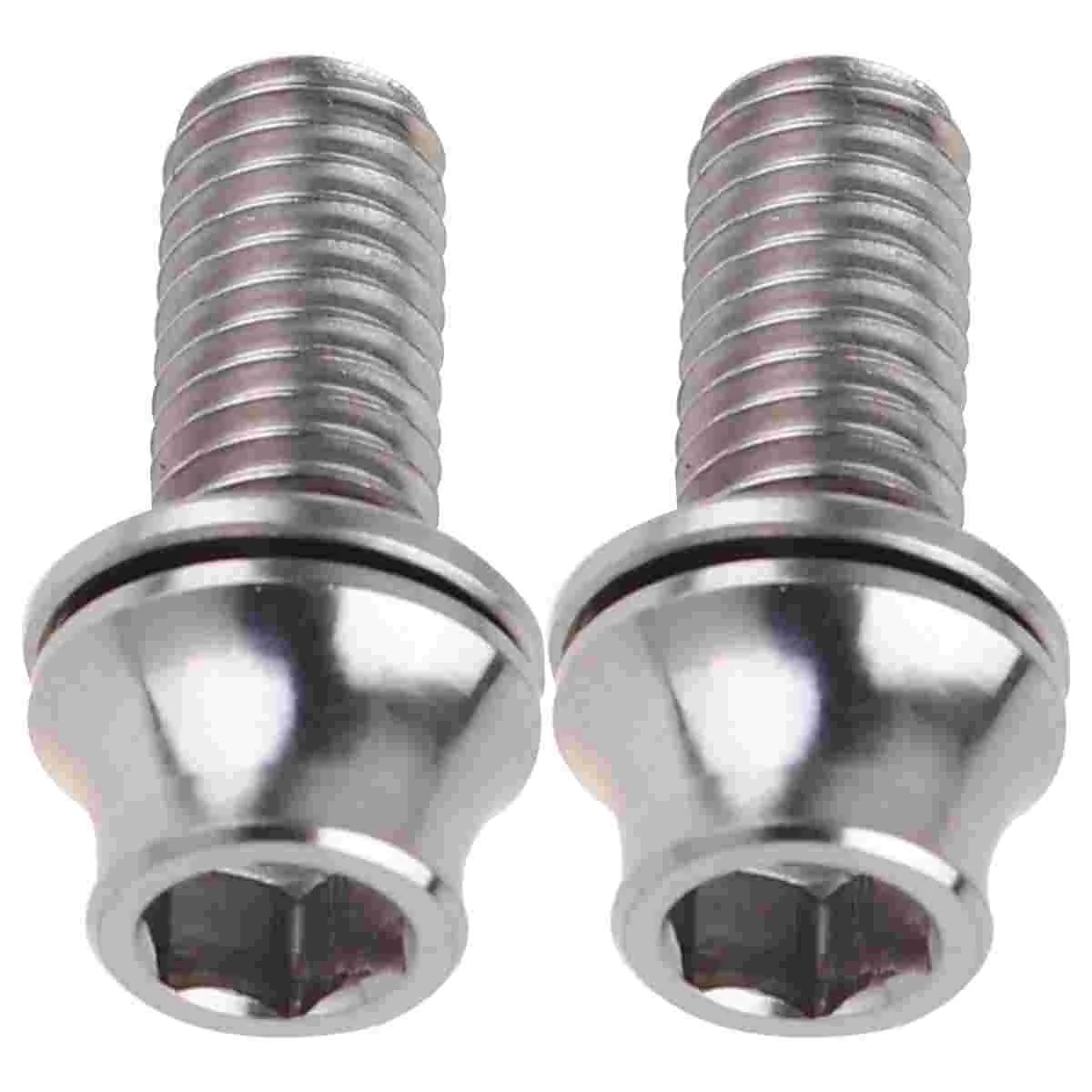 2PCS M5x12MM Kettle Frame Screw Titanium Alloy Screw Mountain Bike Road Handle Screw (Silver) Bike Screw