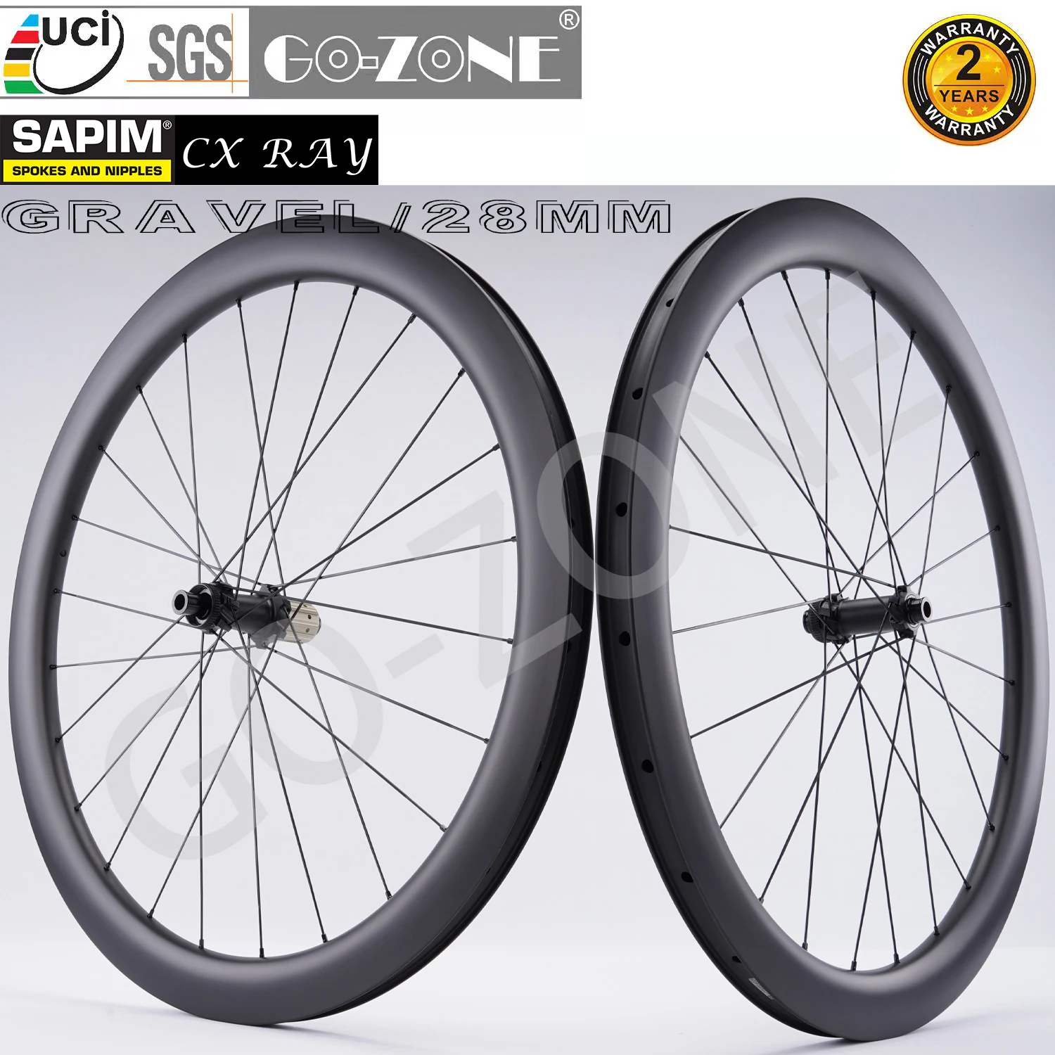 

700c Road Carbon Wheelset Disc Brake Gravel Sapim CX Ray 28mm UCI Approved Clincher Tubeless Tubular R260D Centerlock wheels