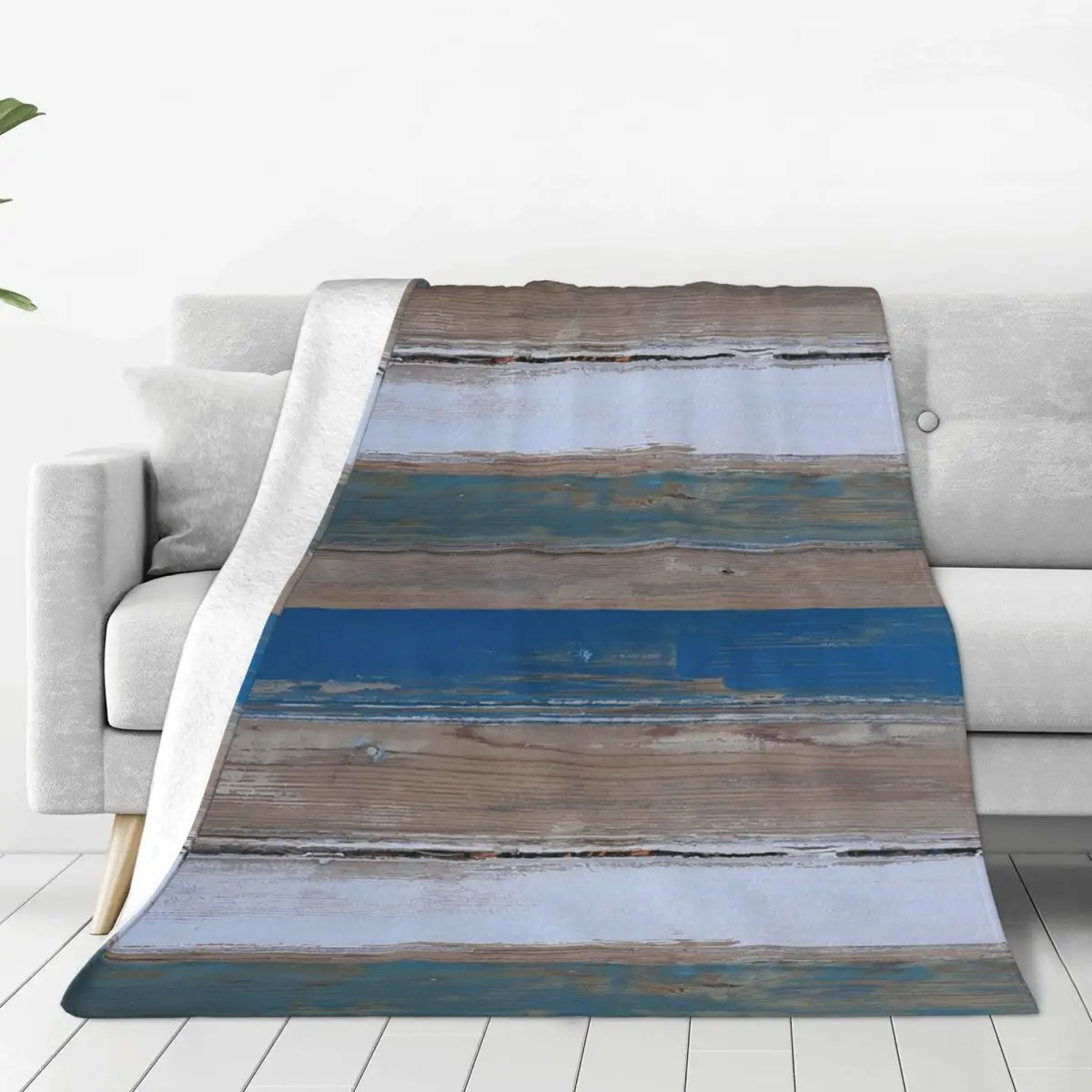 Beach Decor Five Stripes Blankets Fleece Multi-function Sofa Throw Blankets For Home Bedroom Outdoor Throws Bedspread Quilt