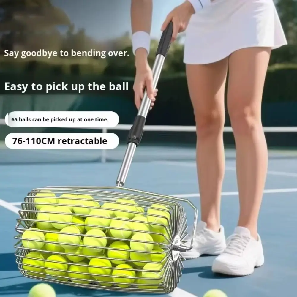 nouveau-ramasseur-de-balles-de-tennis-a-poignee-reglable-avec-roues-collecteur-de-balles-de-tennis-robuste-hopper-a-balles-durable-pour-l'entrainement-au-tennis