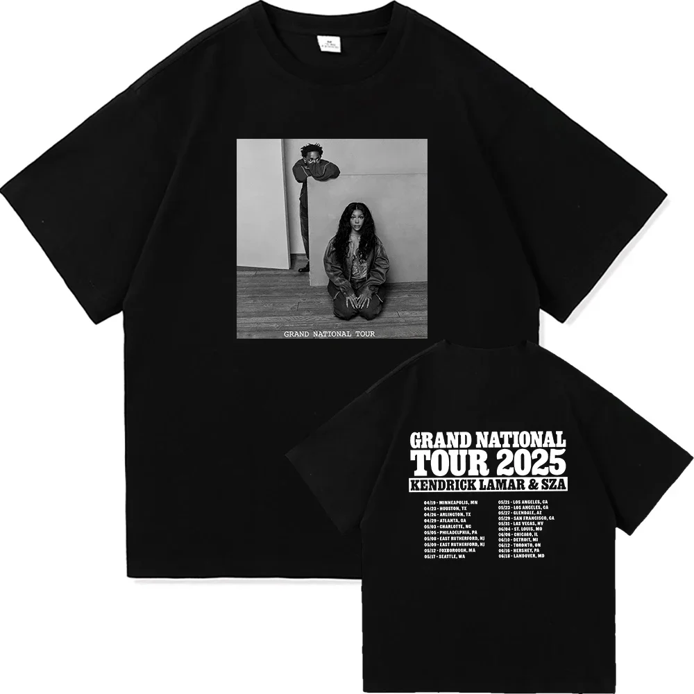 

SZA Kendrick Lamar TShirt Grand National Tour 2025 Men Women T-shirt Harajuku Vintage Unisex High Quality Clothes Fan Gifts Top