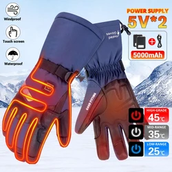 Guantes calefactables eléctricos térmicos, guantes recargables impermeables, invierno, cálido, esquí, snowboard, caza, pesca