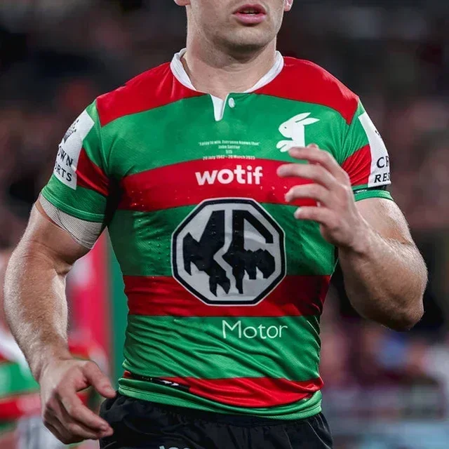 2023 South Sydney Rabbitohs Replica Com Rugby Jersey voor heren, aangepast