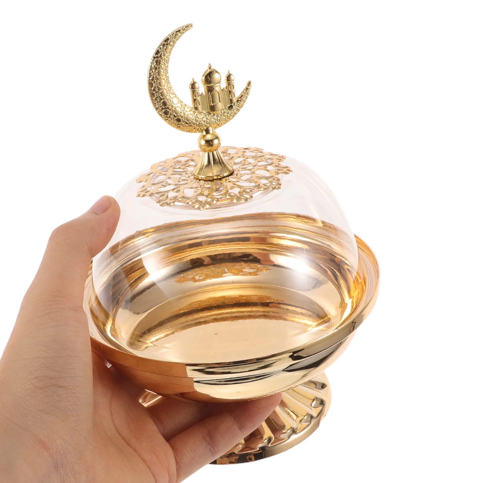 Ramadan Cake Tray With Lid Eid Mubarak Candy Tray Reusable Dessert Box Food Storage Organizer Nuts Candies Pastry Display Rack