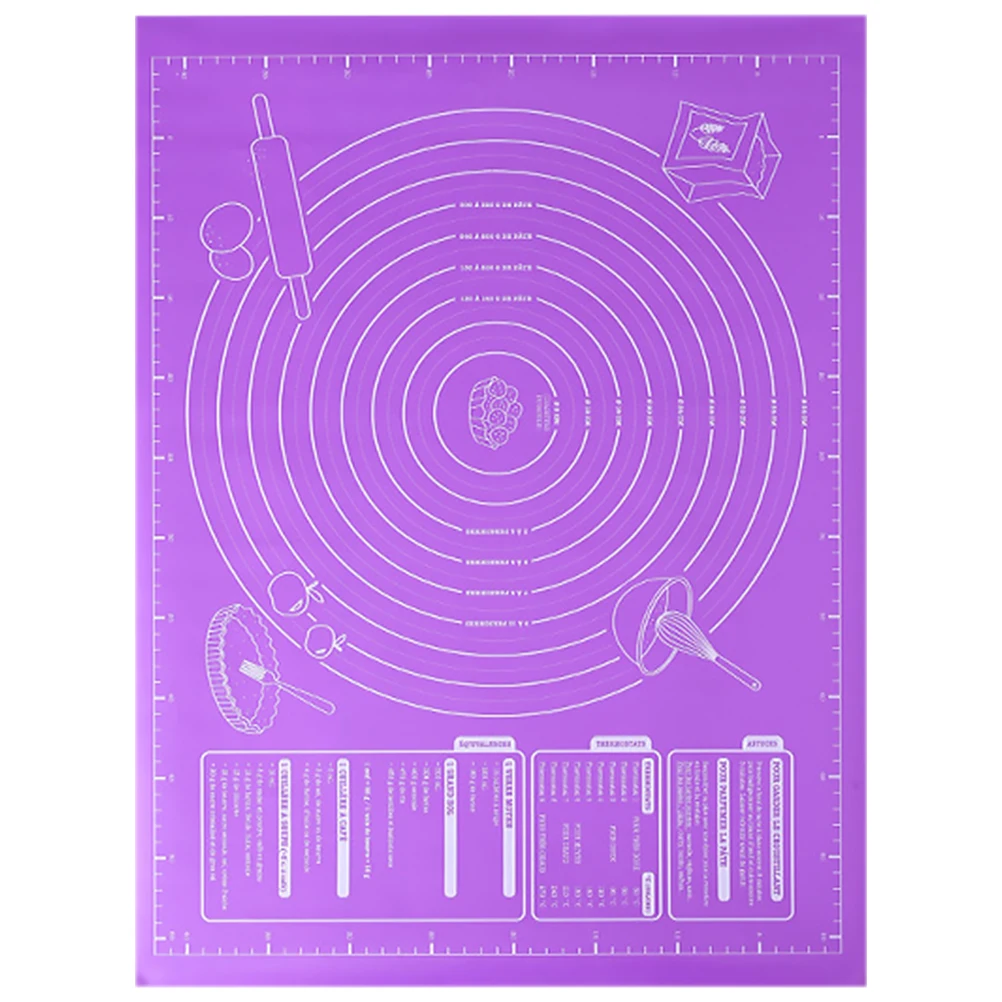 

Household Silicone Baking Mat Nonstick Pastry Mat with Measurements Smooth Surface Tear Resistant Rolling Dough Pad for Kitchen