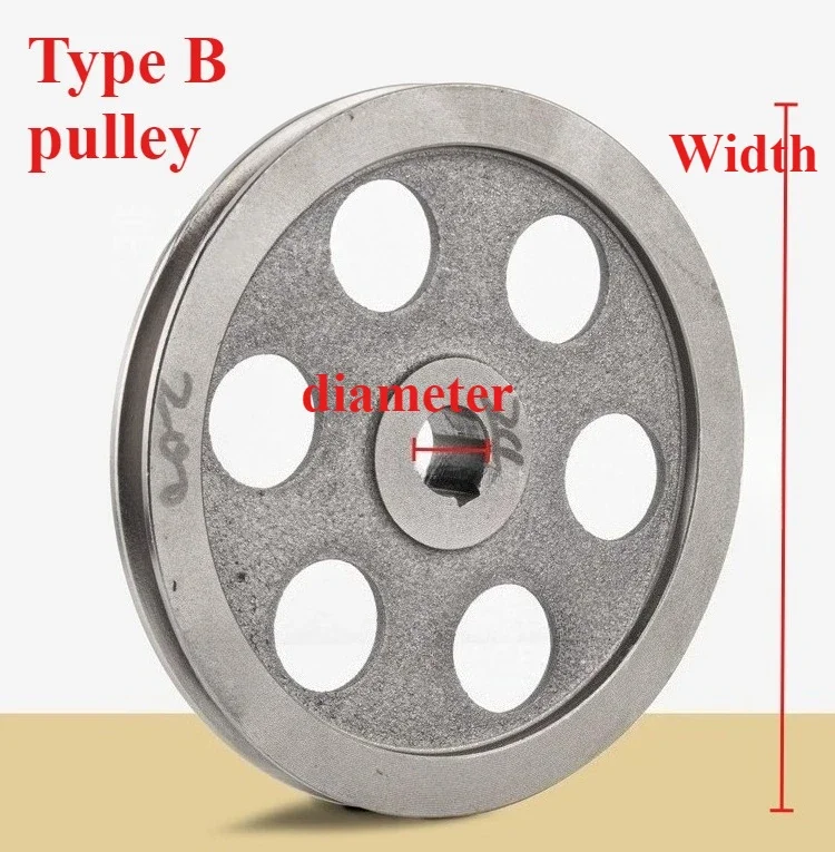 Thickened V-Belt Pulley Hollow Dia 130-300mm Single-Slot B Type Pulley Cast Iron Wheel Power Tool Accessories