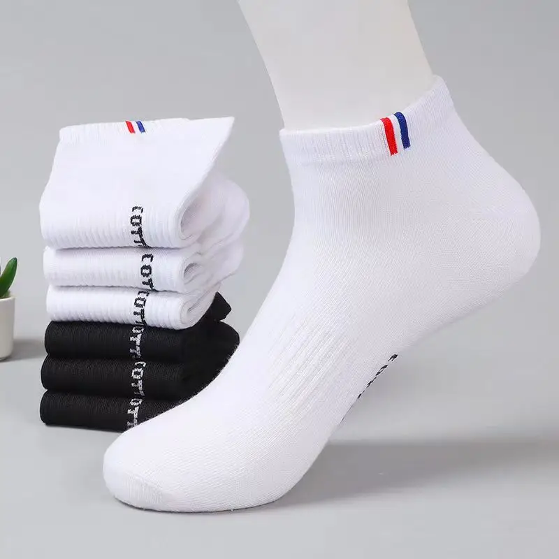 5/10 Pairs of High-Quality Soft and Comfortable Men\'s Sports Socks Summer Sweat Absorbing Breathable and Casual Socks