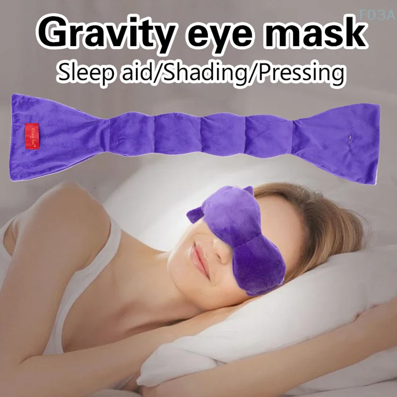 Masque de sommeil lesté pour couverture, oreiller pour les yeux par gravité, pression douce, bloquant la lumière, sommeil, voyage, relaxation