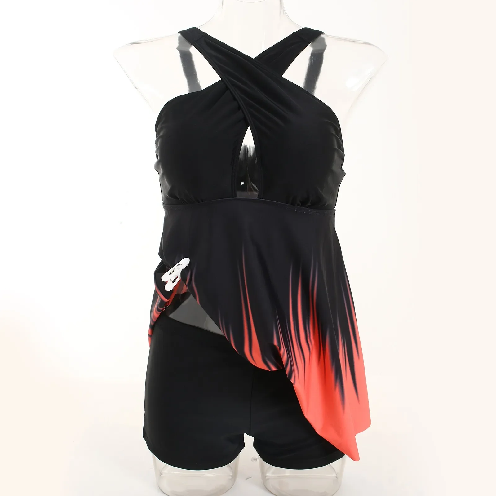 

Women Two Piece Swimsuit Gradient Swimsuit Boxer Shorts Tankini Set Vacation Popular Simple Clothes 2025 For Womens Outfits