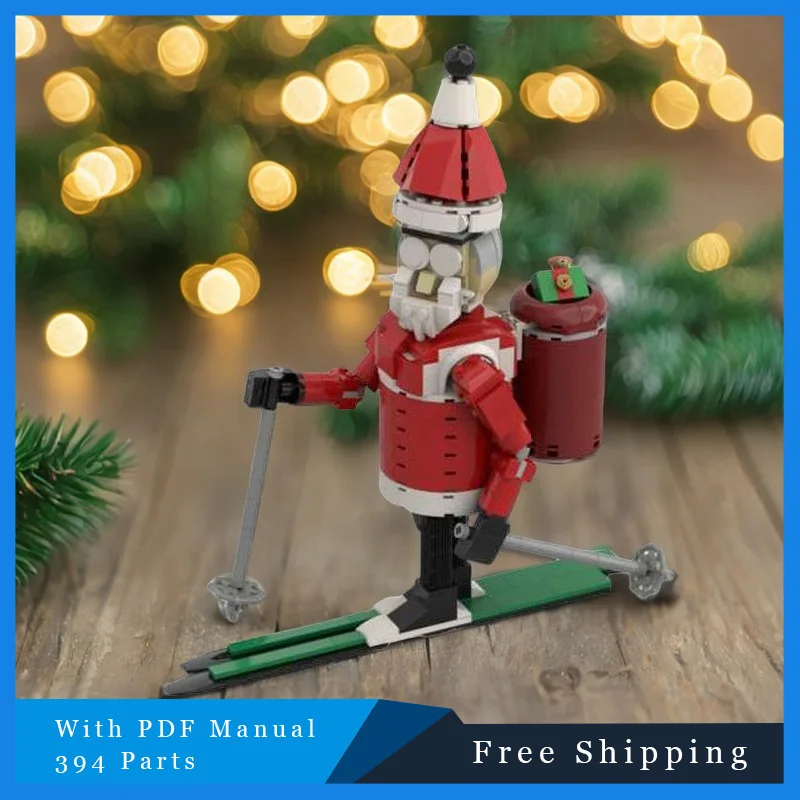

394 шт. Санта-Клаус лыжный Brickheadz модульный креативный строительный блок модель фестиваль DIY сборка детская головоломка Рождественская игрушка в подарок