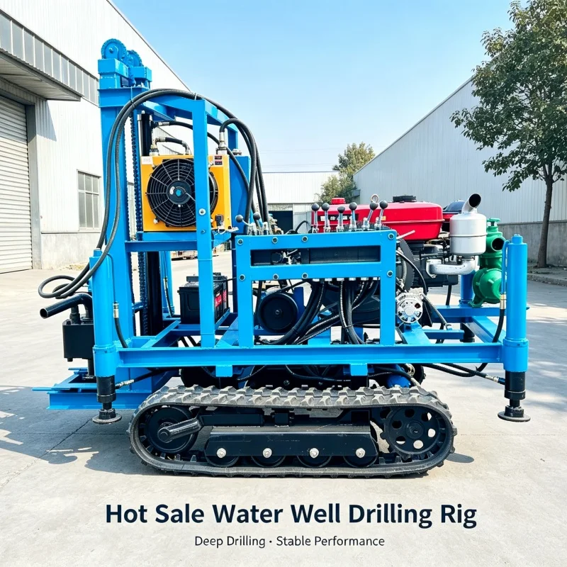 Customized Crawler Water Well Drilling Rig, Small Diesel Hydraulic Agricultural Well Drilling Machine for Field Mobile Operation
