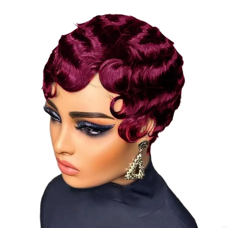 2025 nova peruca cabelo humano natural macio curto encaracolado alça ajustável para uso diário