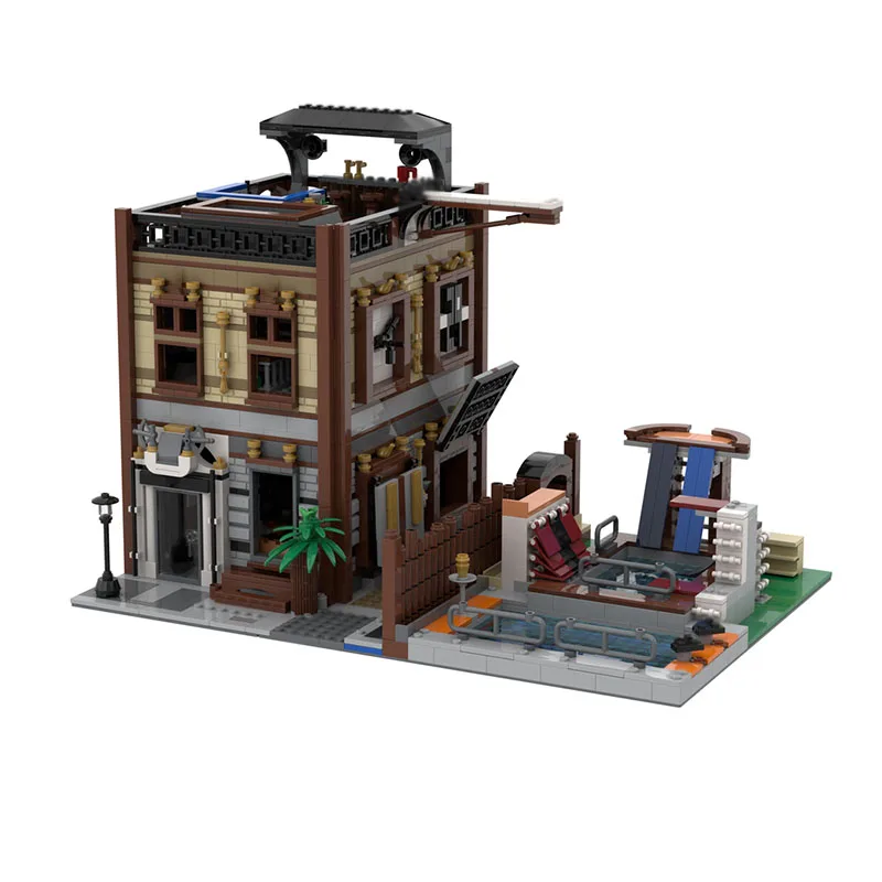 Model Uliczny MOC Klocki Konstrukcyjne Brickastle Park Wodny Modułowy Technologia Prezenty Świąteczne Zestaw Zabawek dla Dzieci