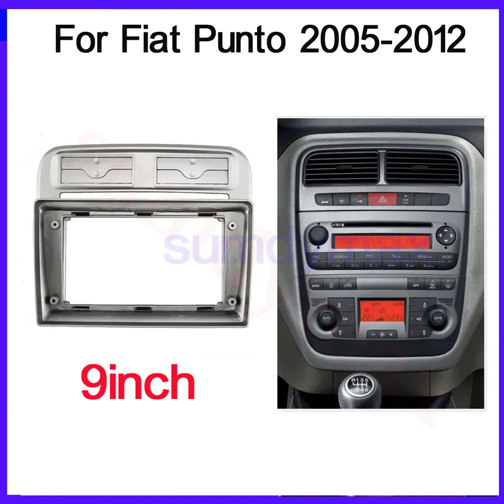 

9 inch Car Fascia Radio Panel for FIAT Punto 2005-2012 Linea (323) 2005-2012 Dash Kit Install Facia Console Adapter Plate