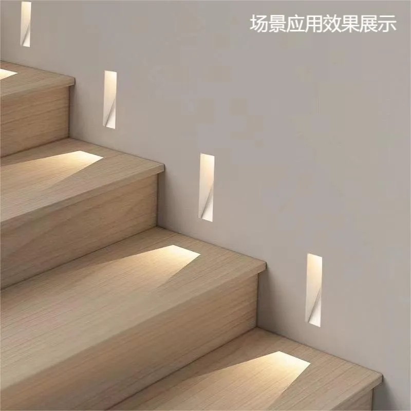 Frameless embedded led foot light Embedded skirting light Hotel staircase aisle stepping corner step light