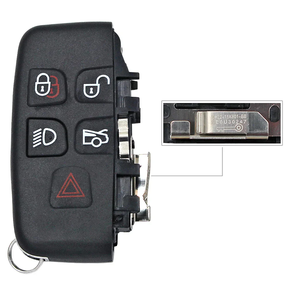 5 أزرار دخول بدون مفتاح الذكية مفتاح بعيد قذيفة فوب 5 أزرار ل جاكوار XJ XF XKR XE XK F-نوع F PACE