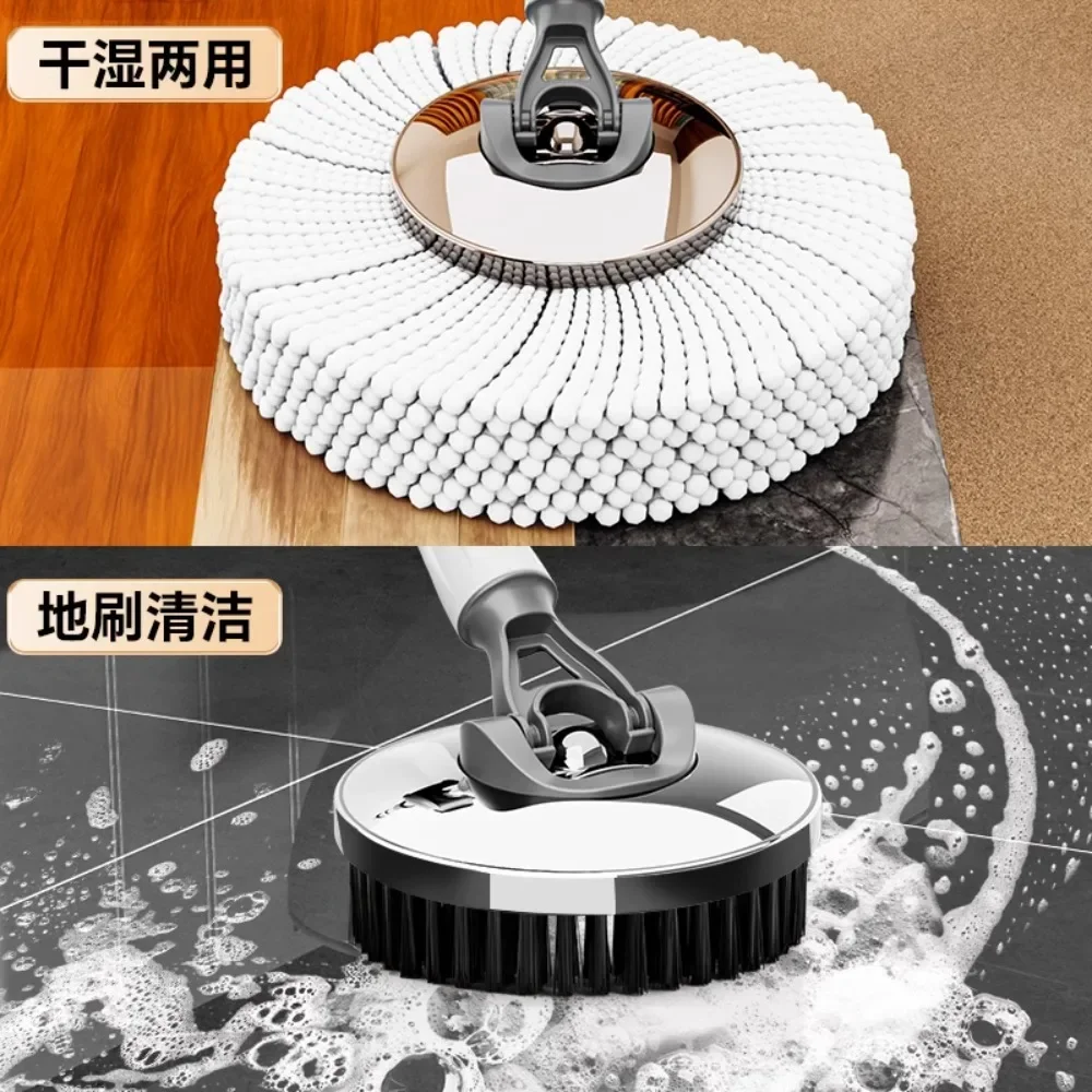 Rotary mop household double drive drying floor mop automatic dehydration 2025 new cloth bucket one drag pier cloth mop net