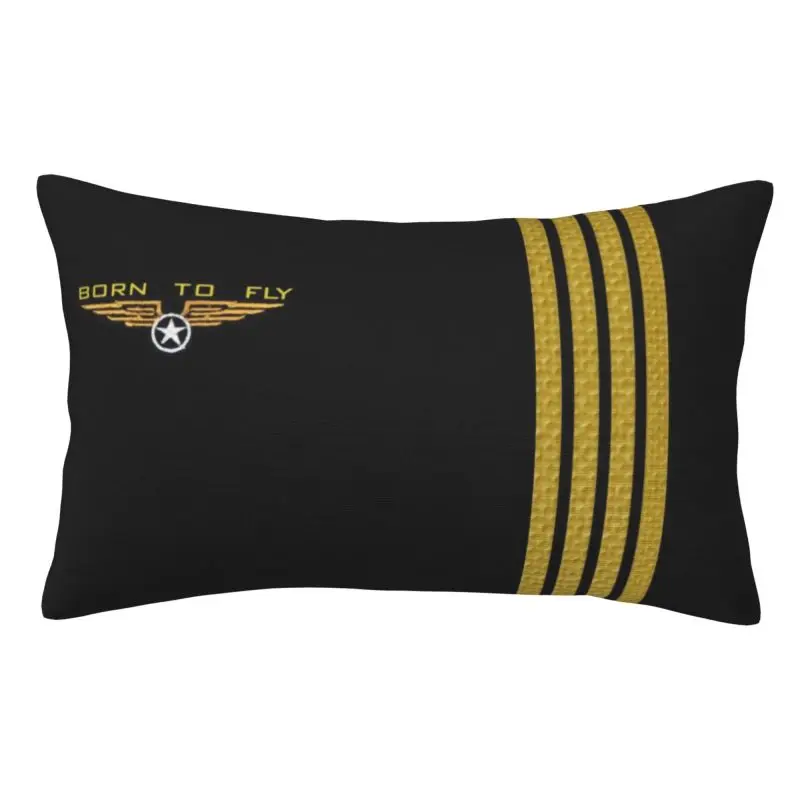 

Custom Luxury Born To Fly Flight Pilot Cushion Cover Polyester Flying Aviation Aviator Pillow Case Rectangle