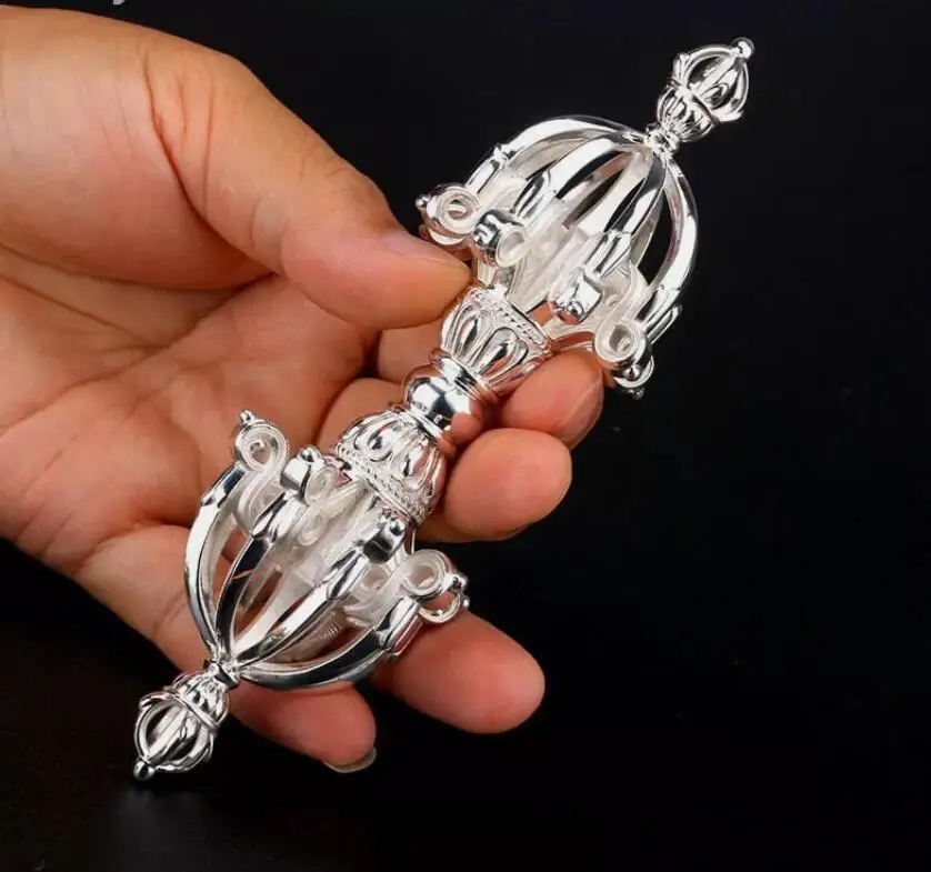 

Искусственный серебристый Тибетский буддистский артефакт, 6 дюймов, 15 см