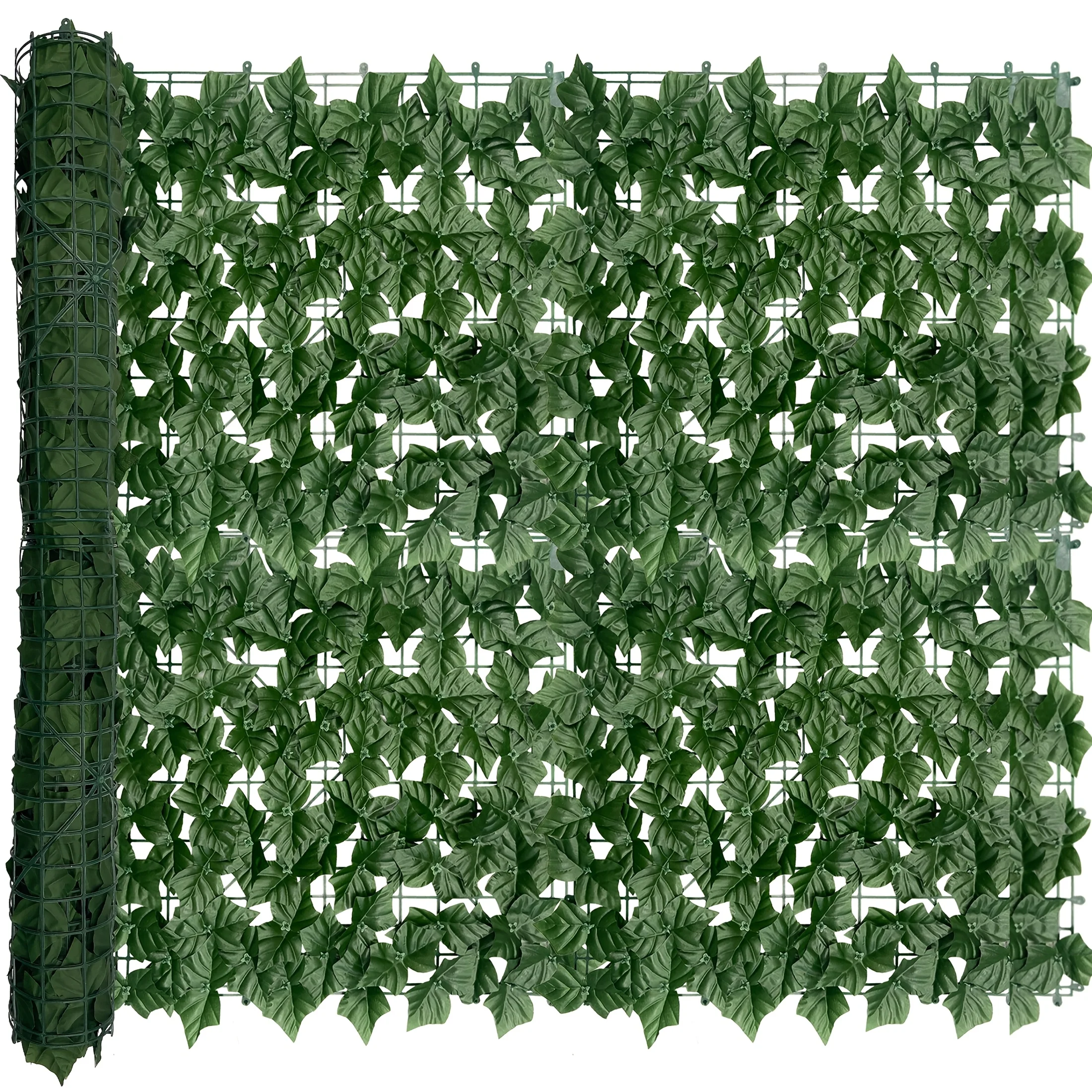 

A 40-Inch by 160-Inch Artificial Plant And Green Ivy Fence Screen, Uv-Resistant Artificial Green Leaf Background Ivy Leaf Hedge