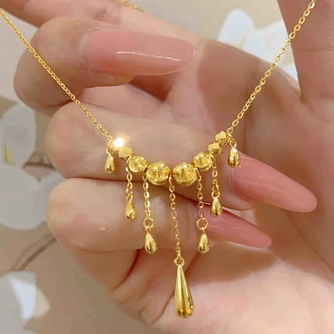 925 Sterling Silver Necklace Light Luxury Fashion Water Drop Cat Eye Fringe Necklace For Women Daily Wear And Party Occasions