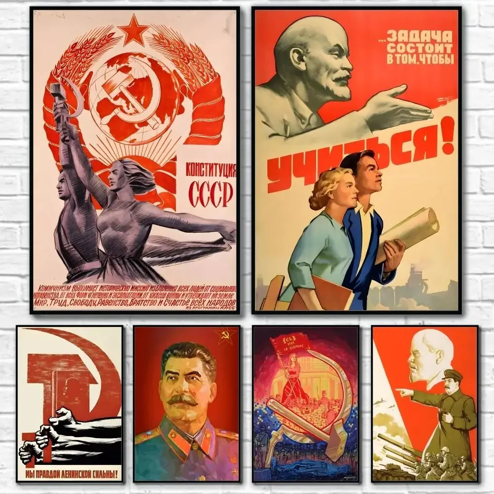 USSR CCCP Russian Stalin Portrait Poster Water Proof Paper Print Room Decor Stickers Art Wall Decoration Bedroom Living Room