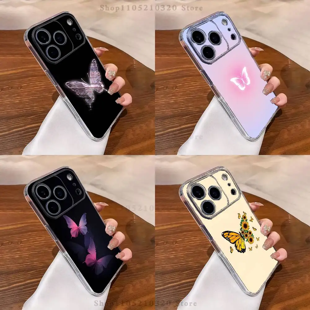 

butterfly pattern Phone Case For iPhone 17,16,15,14,13,12,11 Pro,Max,Plus,XR,Mini,E Clear Full-coverage Soft Cover