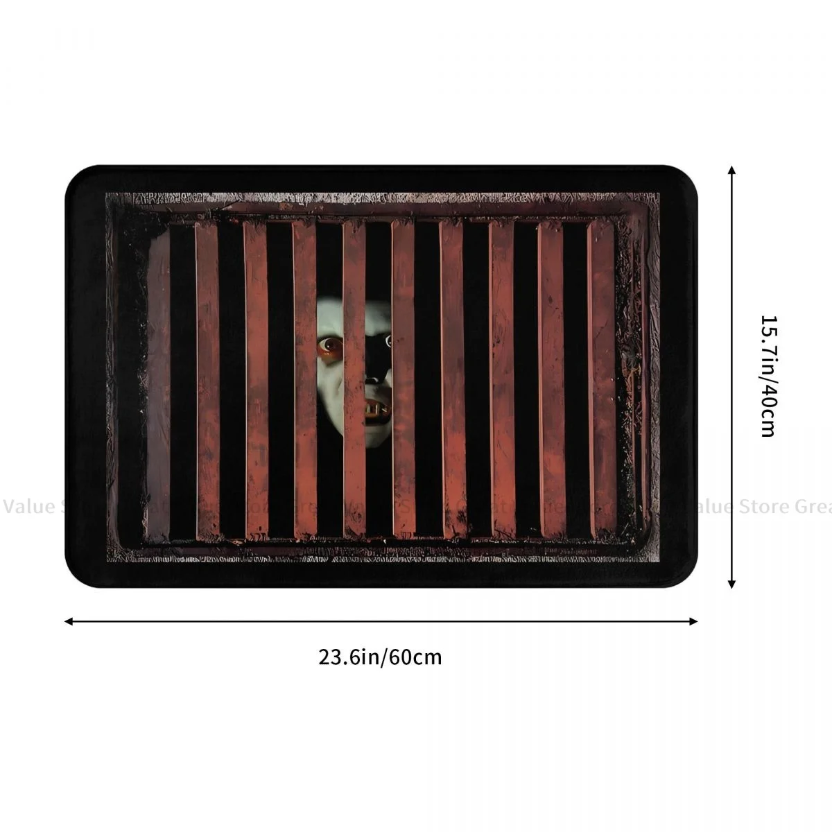 Manhole Well Cover Bath Mat Devil Horror Creepy Grate Doormat Living Room Carpet Entrance Door Rug Home Decoration