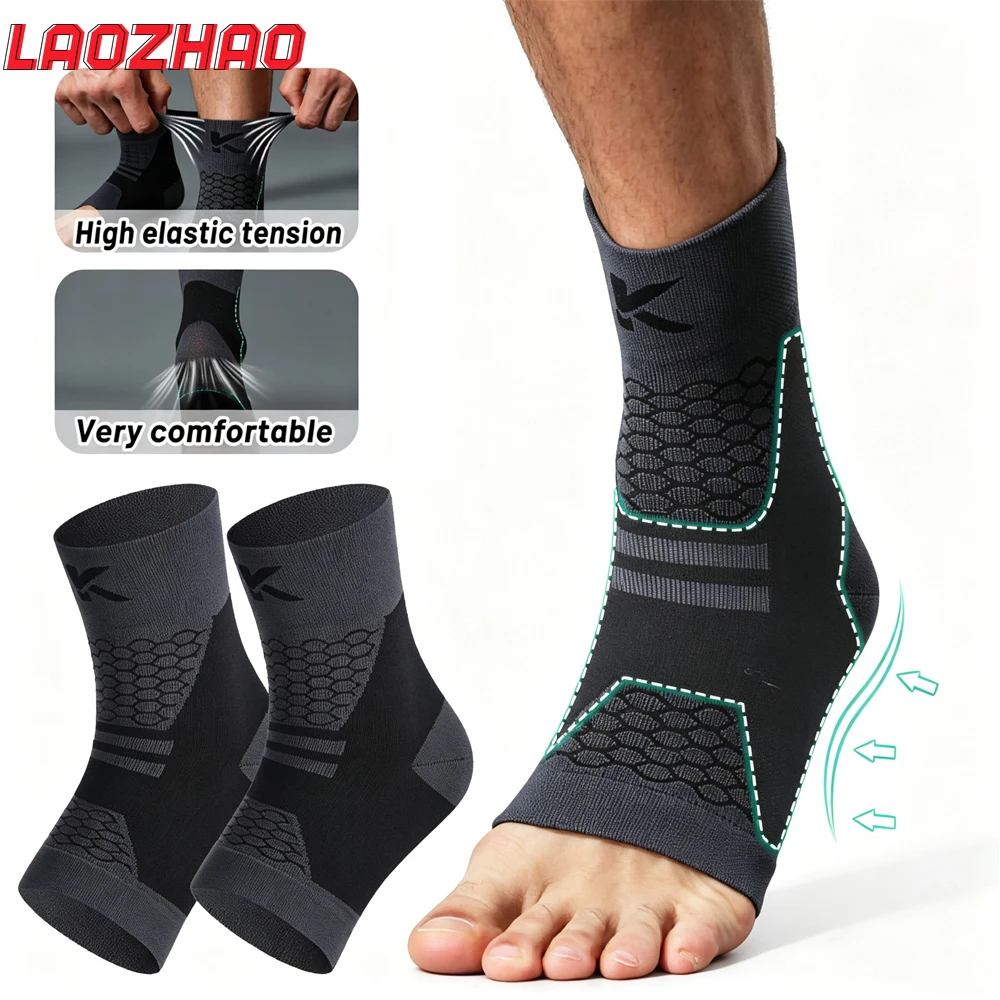 1Pair Compression Ankle Socks – High Elastic Foot Support Brace for Plantar Fasciitis,360° Knit Stabilizer for Men Women,Sports