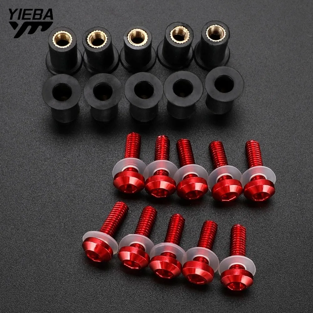 

10PCS 5mm Windscreen Windshield Bolts Screw Kits For Suzuki Bandit GSF 650 600 1200 1250 GSF600 GSF1200 TL1000 GS500 GN125 DR650
