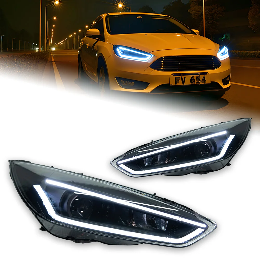 Car Styling Head Lamp For Ford Focus Headlight Projector Lens 2015-2017 Dynamic Signal Drl Automotive Accessories