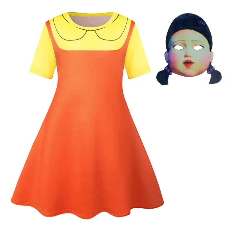 ♥   2025 nuevo juego de Cosplay Calamari personalizado niños niñas fantasía Ballet muñeca joven Hee vestido de baile máscara parte de Halloween ★ ♥ ☆