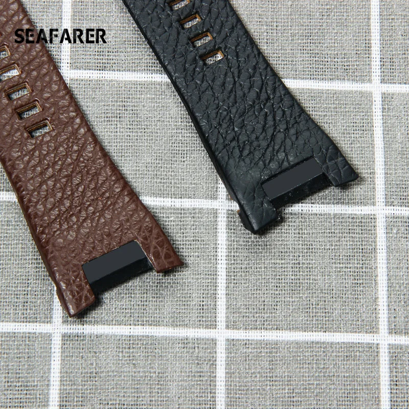 Top Layer Genuine Leather for Diesel DZ1216 DZ1273 DZ4246 DZ4247 DZ4287  Surface Notch Men\'s Watch Band 32mm*18mm Watch Strap