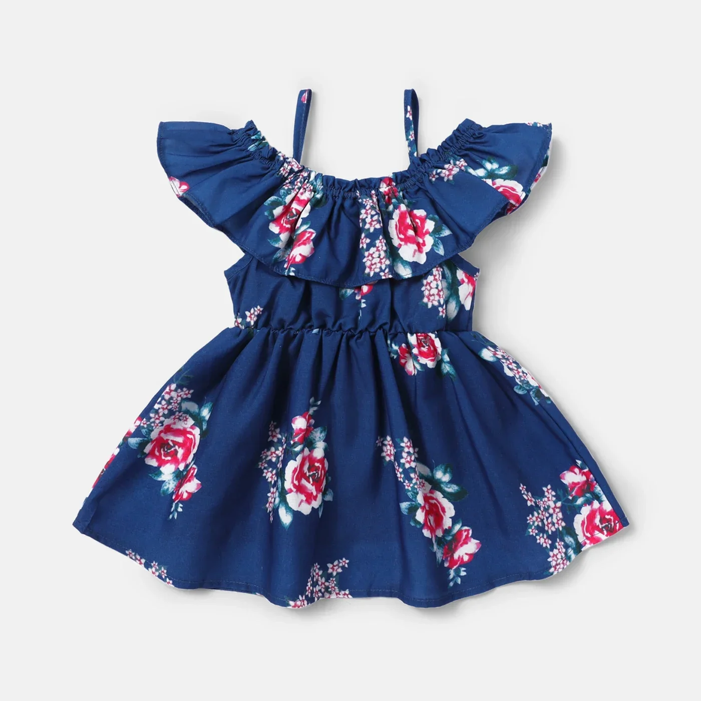 

PatPat Baby Girl Allover Floral Print Cold Shoulder Ruffle Trim Dress Soft and Comfortable Perfect for Outings and Daily Wear