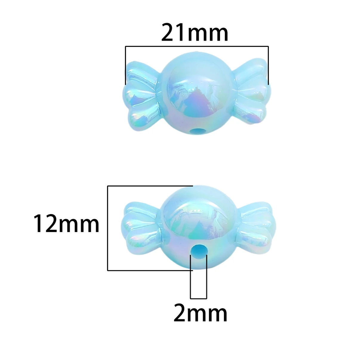10pcs Gradient Color Candy Acrylic Beads Loose Spacer Beads for DIY Jewelry Making Bracelet Necklace Earring Charms Accessories