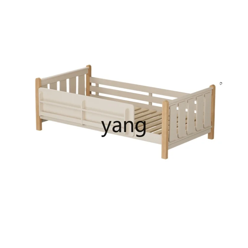 

CX Solid Wood Children Harness Guardrail Splicing Bed Four Sides Widened Baby Adult Cream Style Single Bed